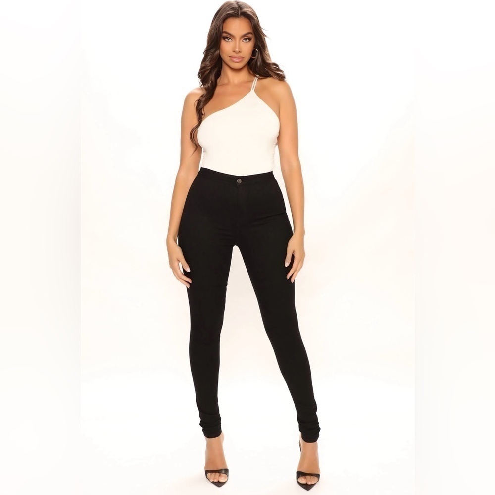 Fashion Nova Perfectly Classic Super High Waste Black Skinny Jeans Size 5 - Picture 3 of 9